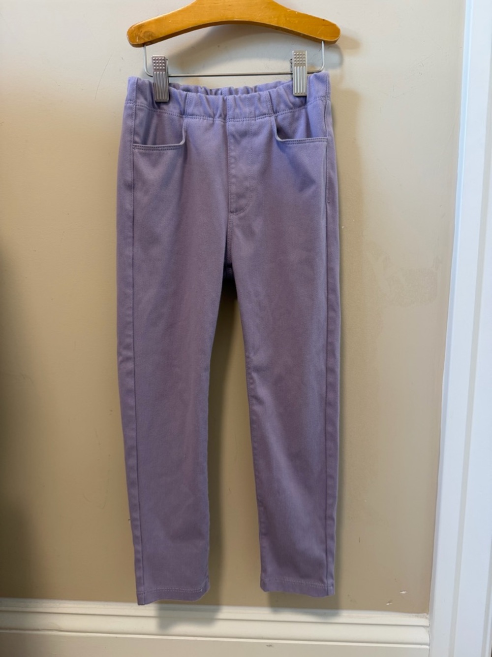 Muji Lilac Pull-On Tapered Straight Leg Pants